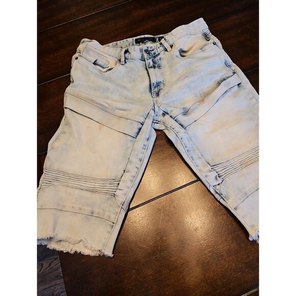 Decibel Denim Jeans Shorts Men's 32 Light Blue Faded Distressed 5 Pockets - Picture 1 of 15